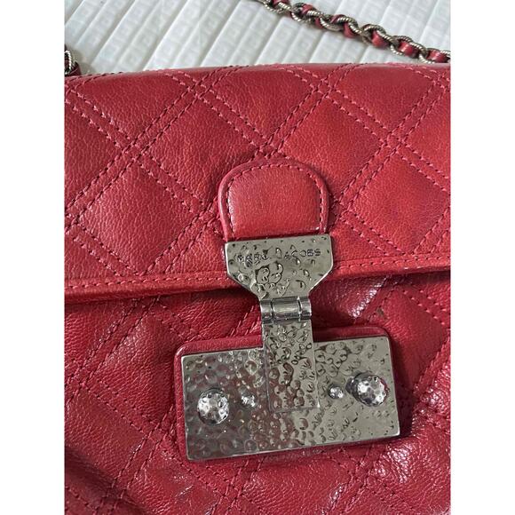 Marc Jacobs‎ Womens Red Chain Strap Quilted Crossbody Handbag - Picture 2 of 6